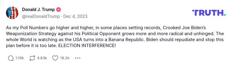 Post image from Donald Trump