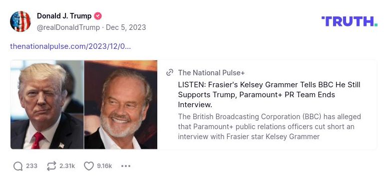 Post image from Donald Trump