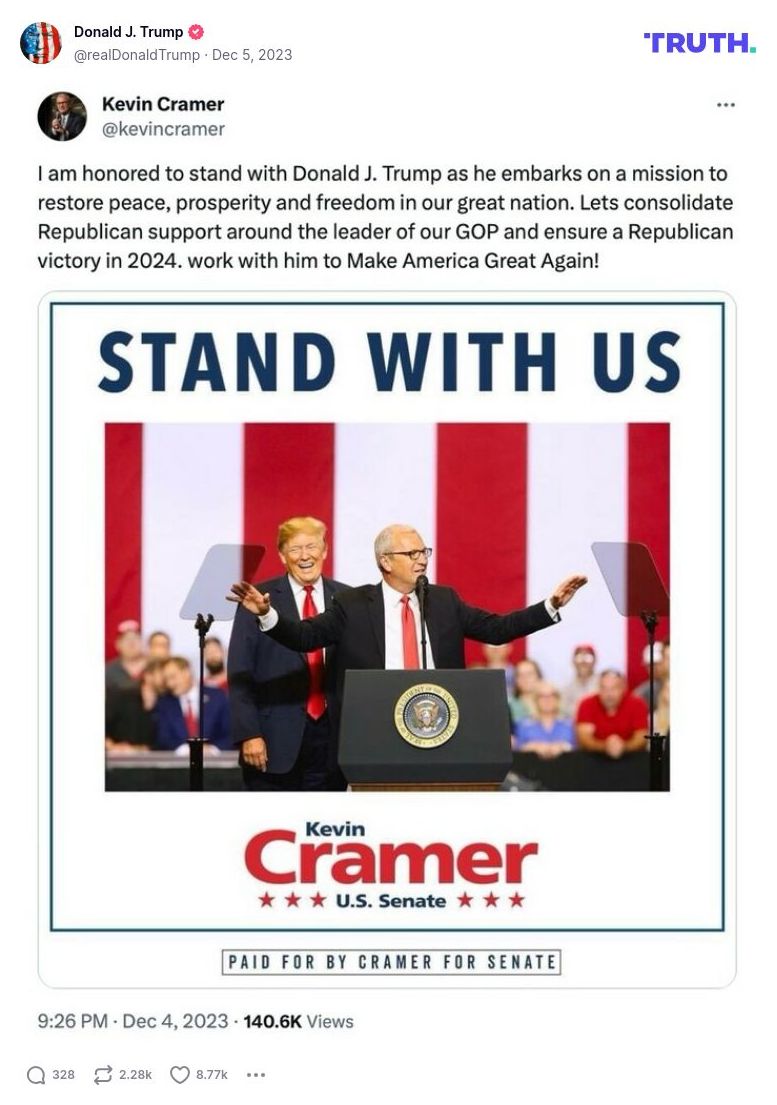 Post image from Donald Trump