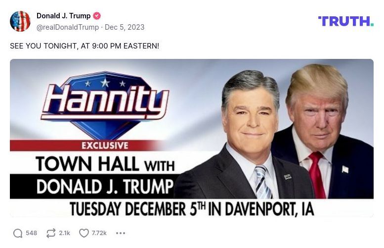 Post image from Donald Trump