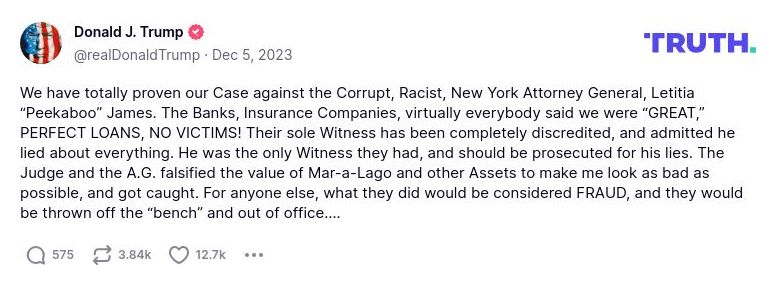 Post image from Donald Trump