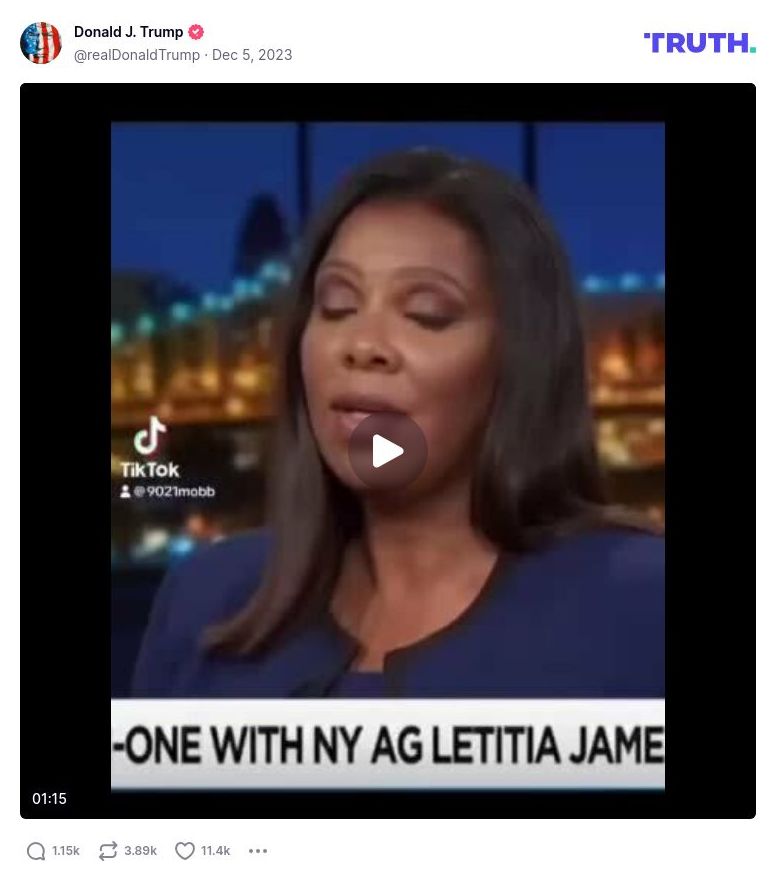 Post image from Donald Trump