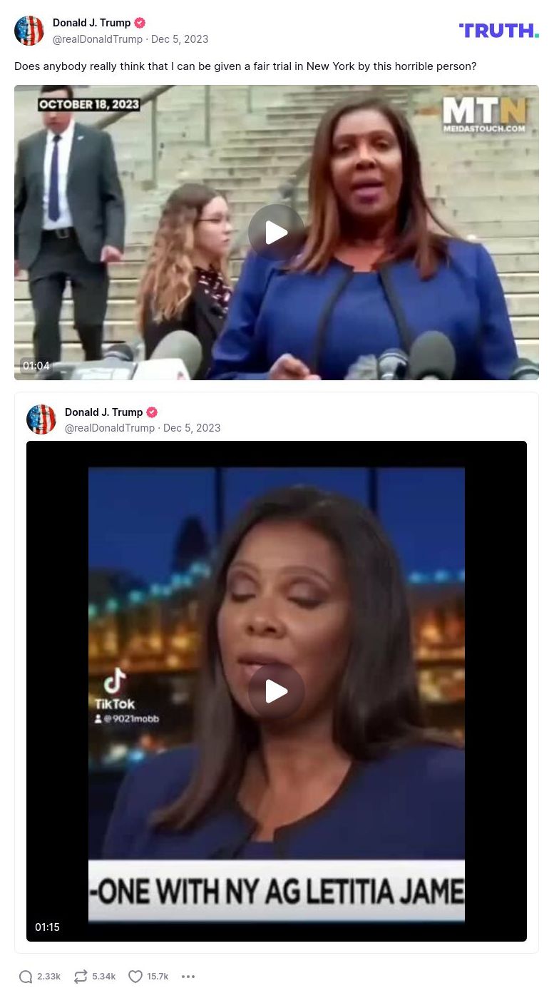 Post image from Donald Trump