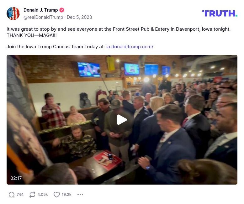 Post image from Donald Trump