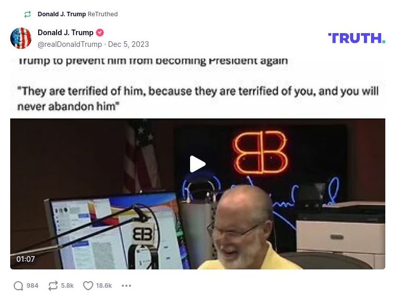 Post image from Donald Trump