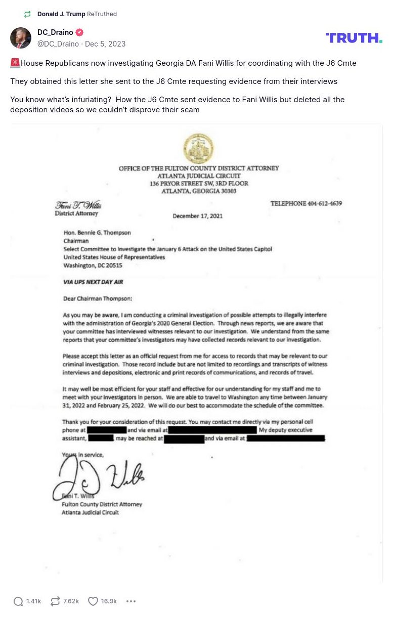 Post image from Donald Trump