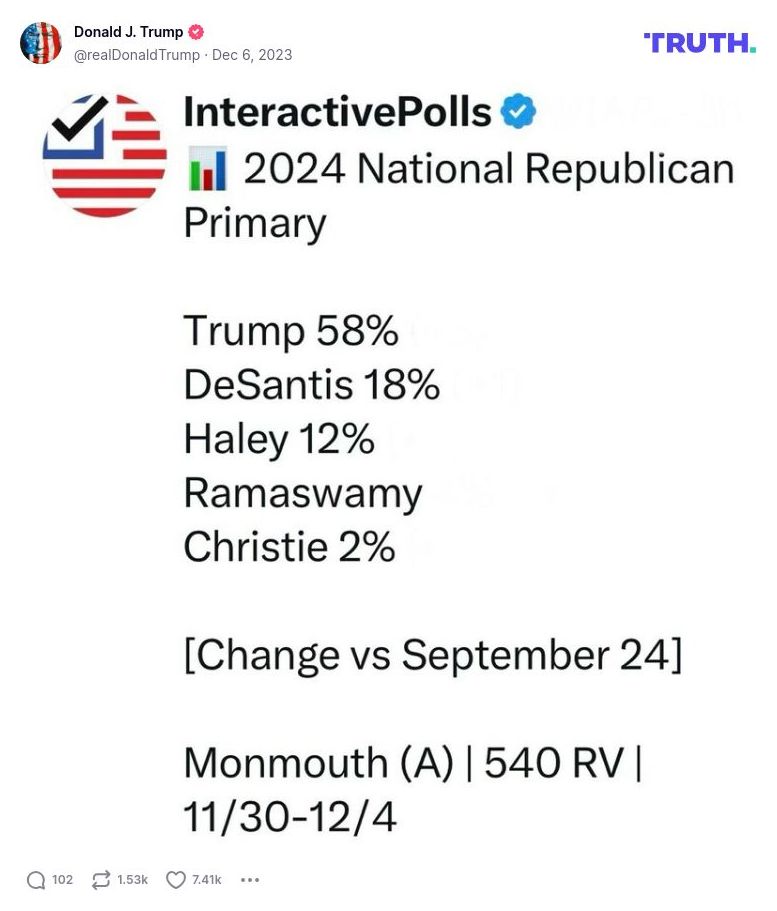 Post image from Donald Trump