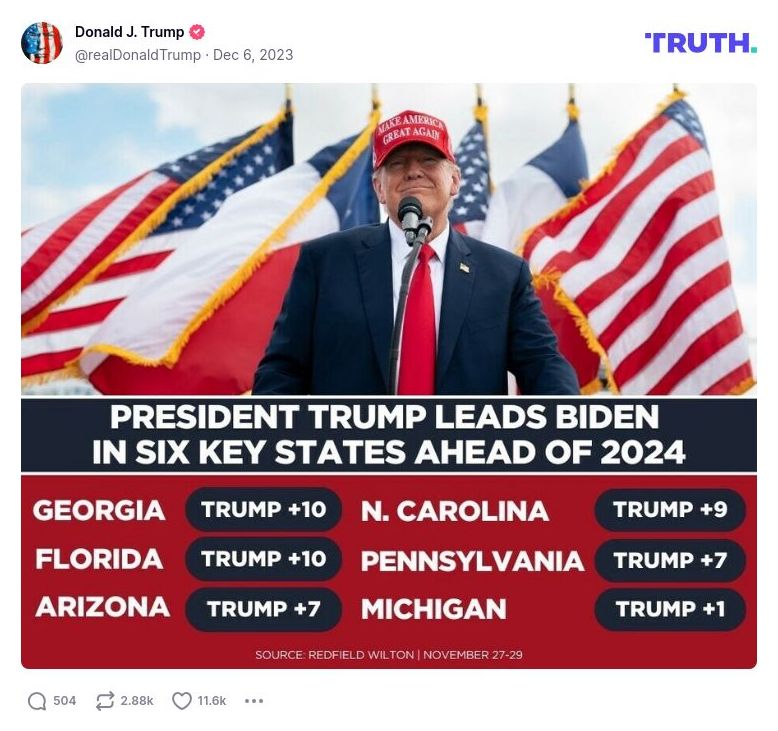 Post image from Donald Trump