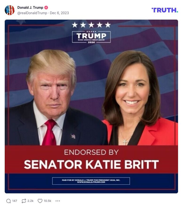 Post image from Donald Trump