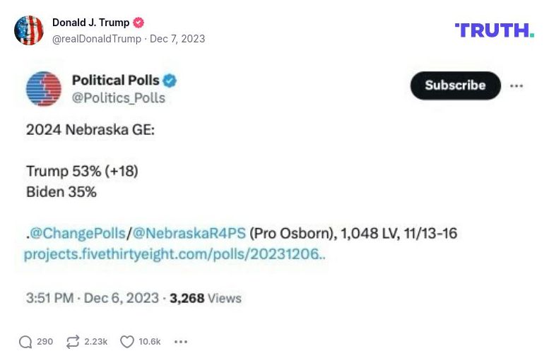 Post image from Donald Trump