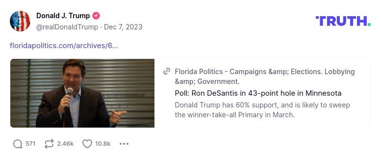 Post image from Donald Trump