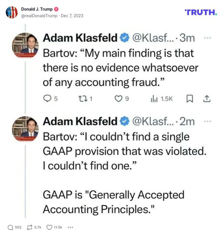 Post image from Donald Trump