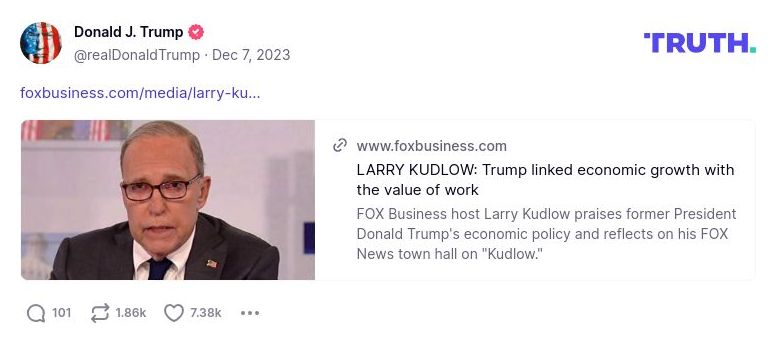 Post image from Donald Trump