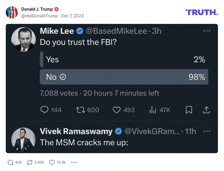 Post image from Donald Trump