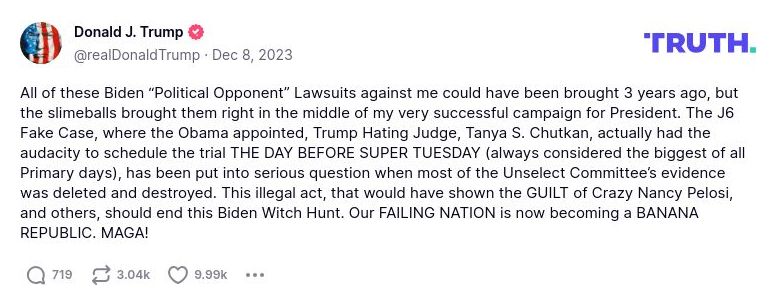 Post image from Donald Trump