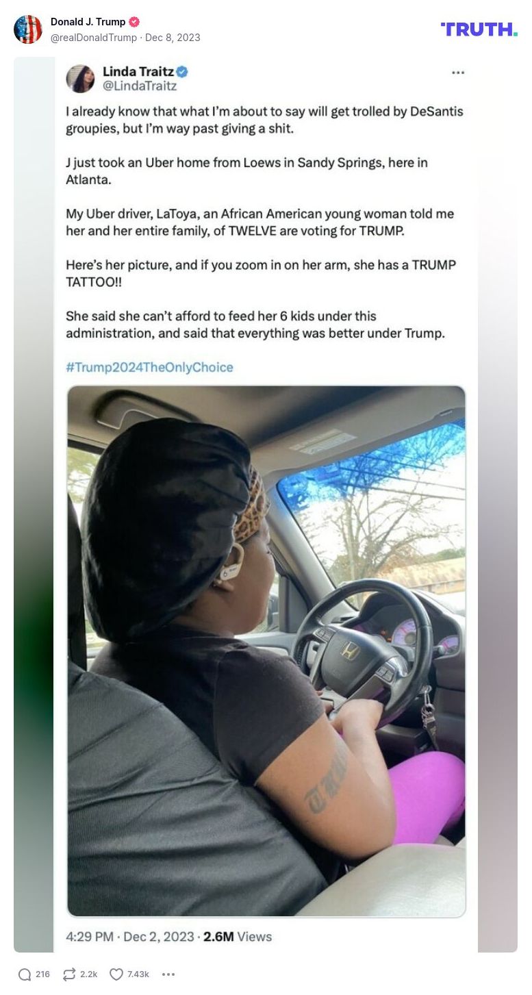 Post image from Donald Trump