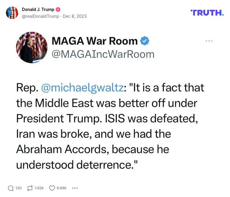 Post image from Donald Trump