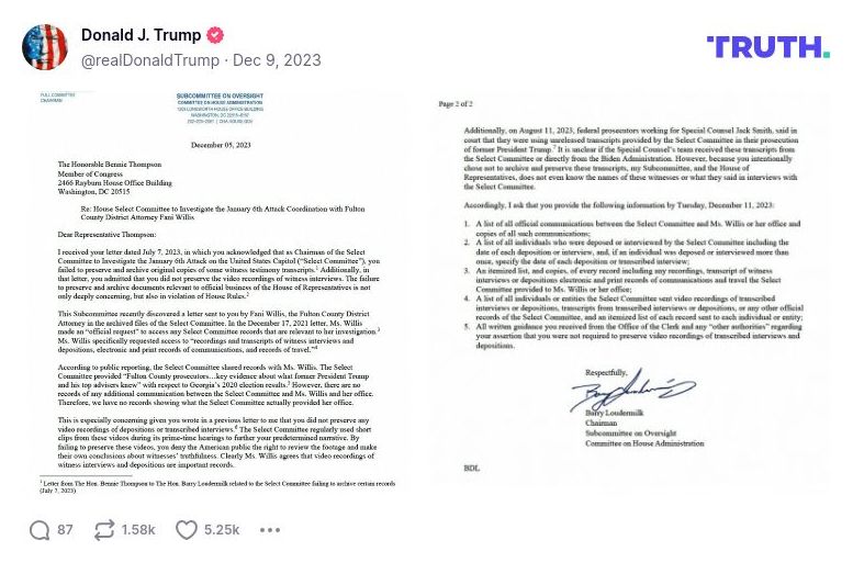 Post image from Donald Trump