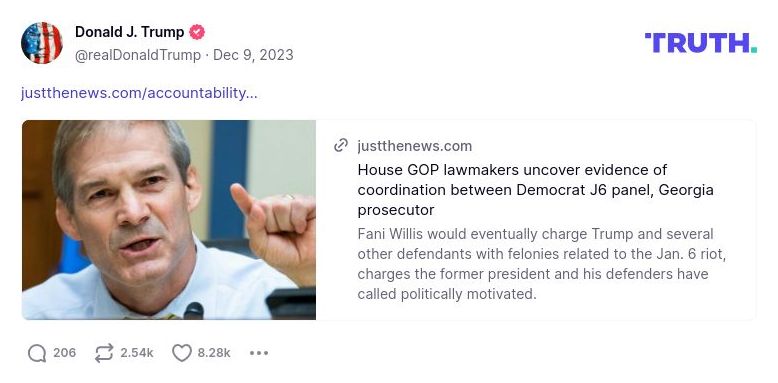 Post image from Donald Trump