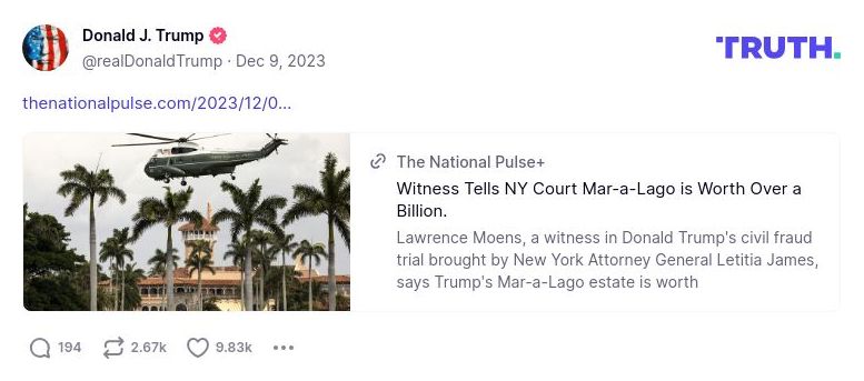 Post image from Donald Trump