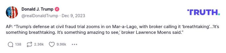 Post image from Donald Trump