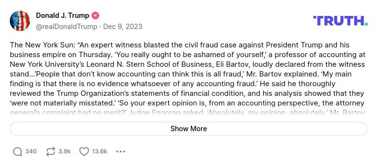 Post image from Donald Trump