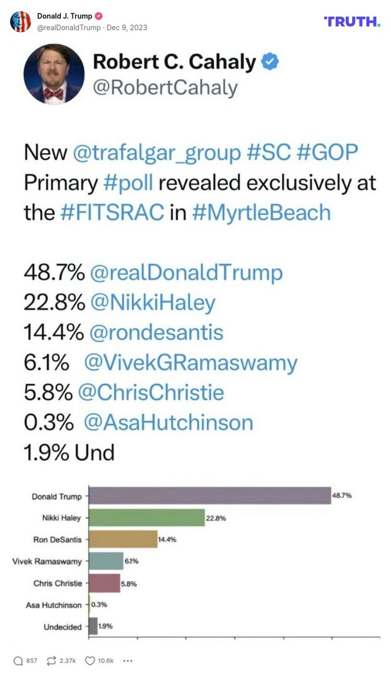 Post image from Donald Trump