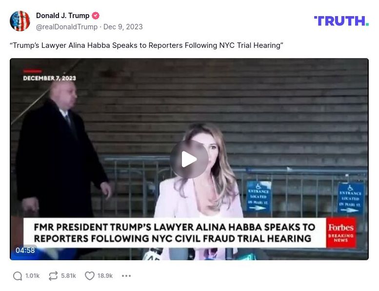 Post image from Donald Trump