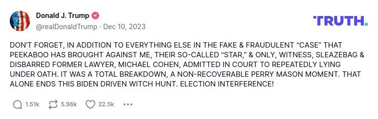 Post image from Donald Trump