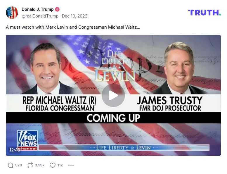 Post image from Donald Trump