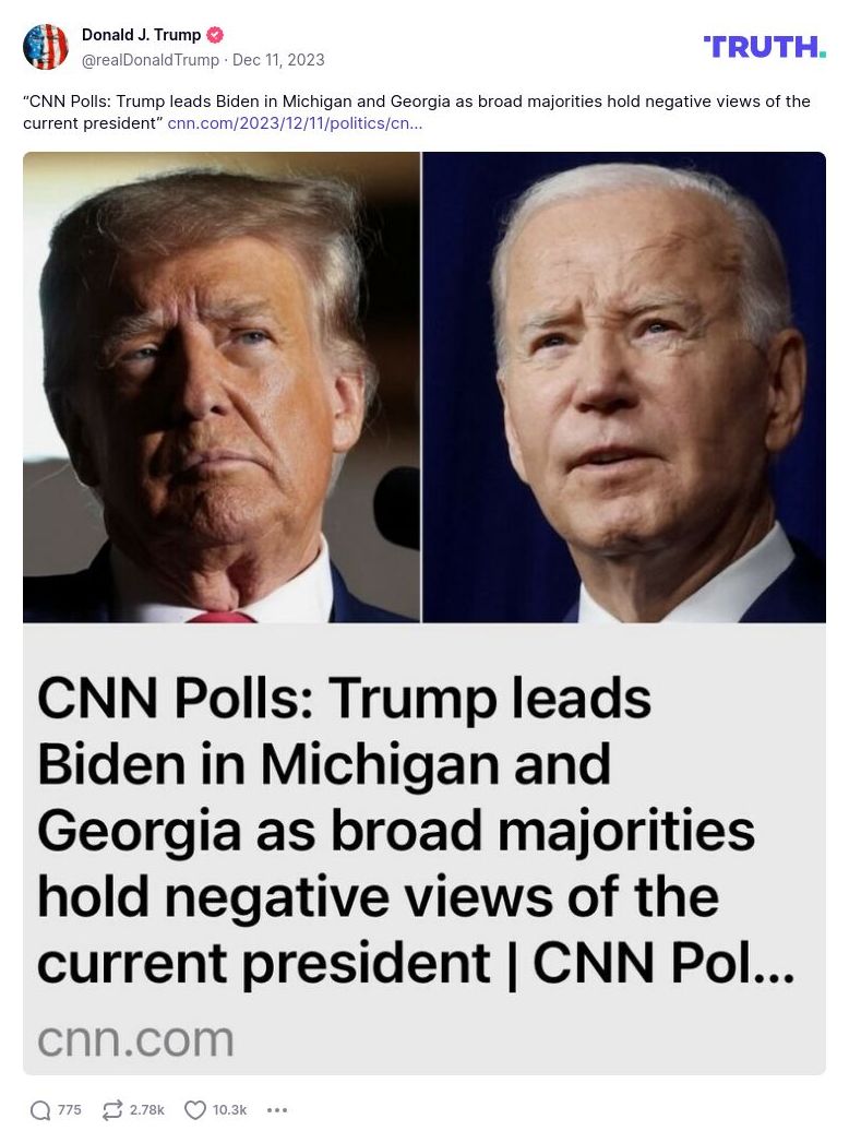 Post preview from Donald Trump