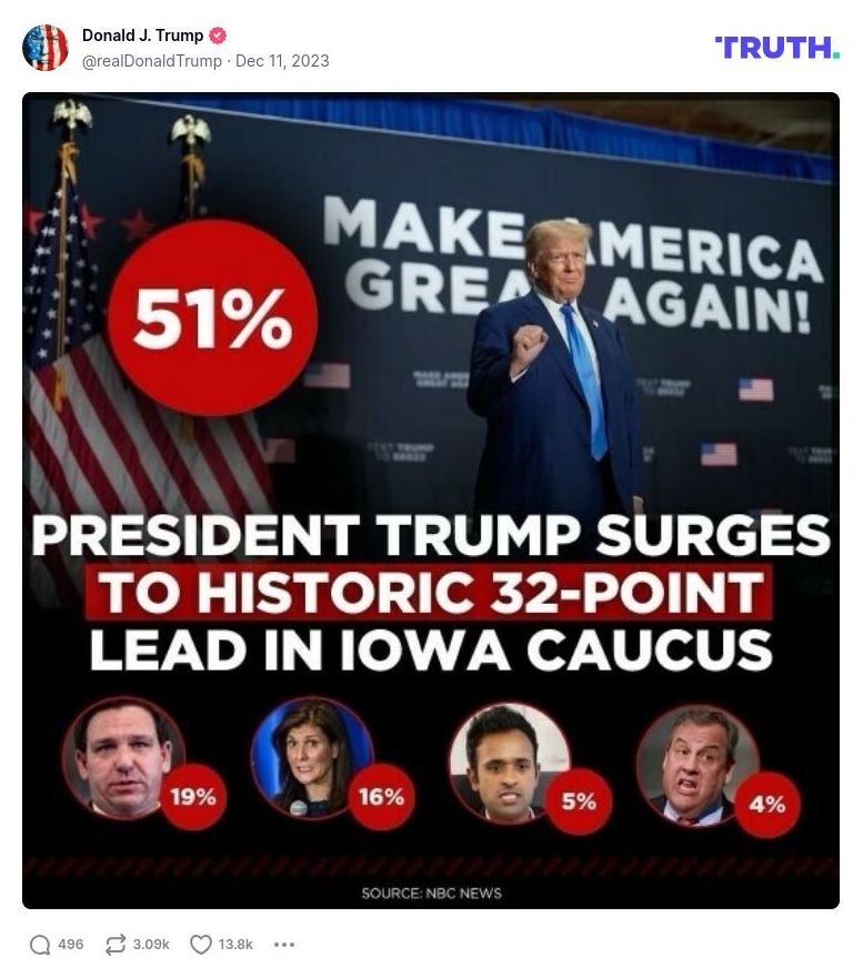 Post image from Donald Trump