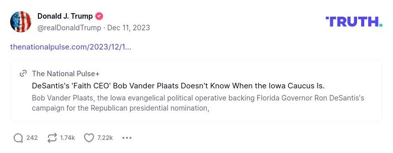 Post image from Donald Trump