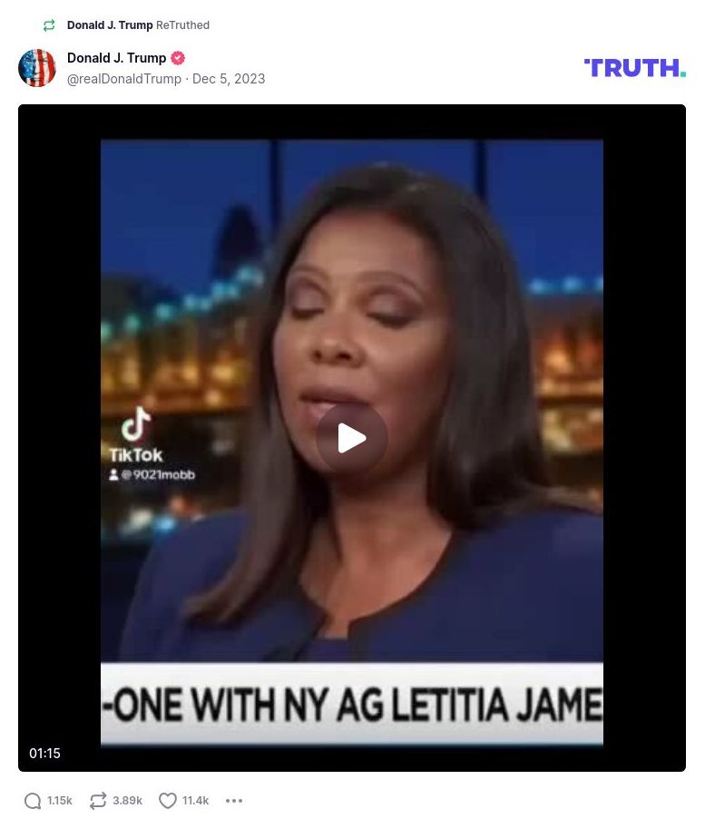 Post image from Donald Trump