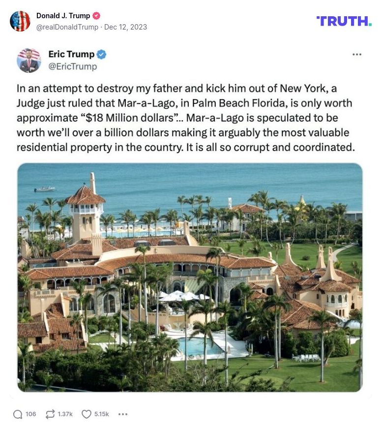 Post image from Donald Trump