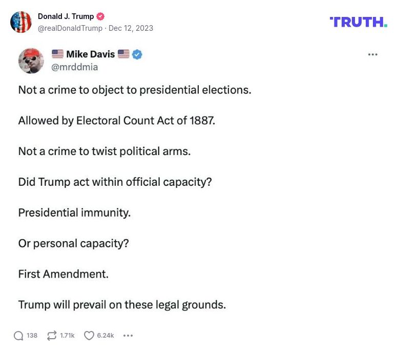 Post image from Donald Trump