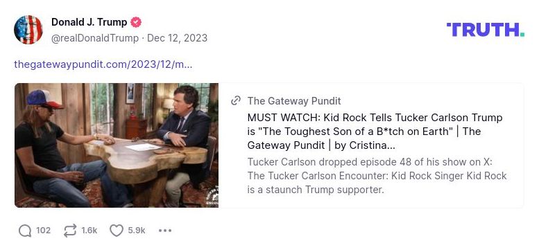 Post image from Donald Trump