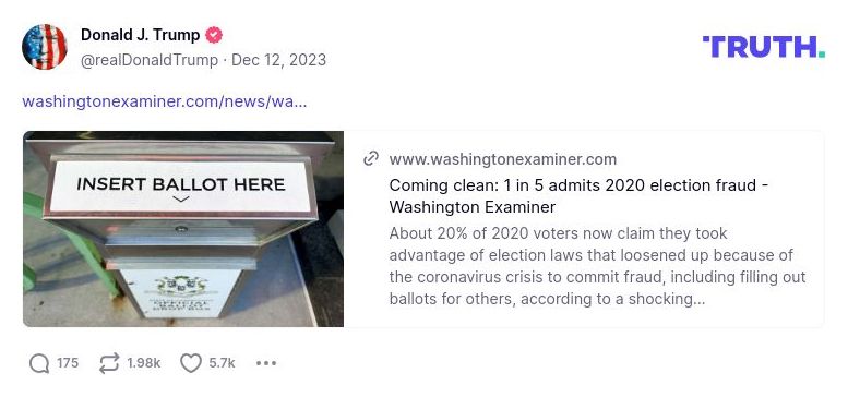 Post image from Donald Trump