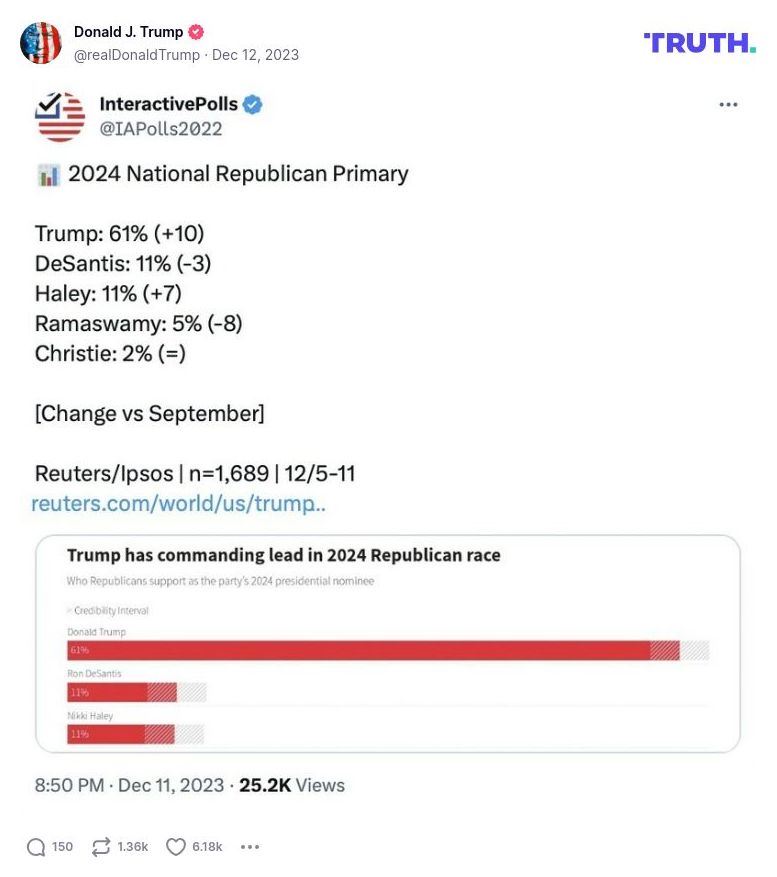 Post image from Donald Trump