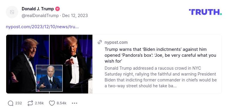 Post image from Donald Trump