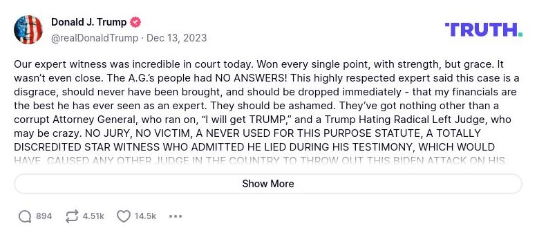 Post image from Donald Trump