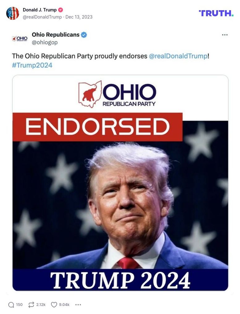 Post image from Donald Trump