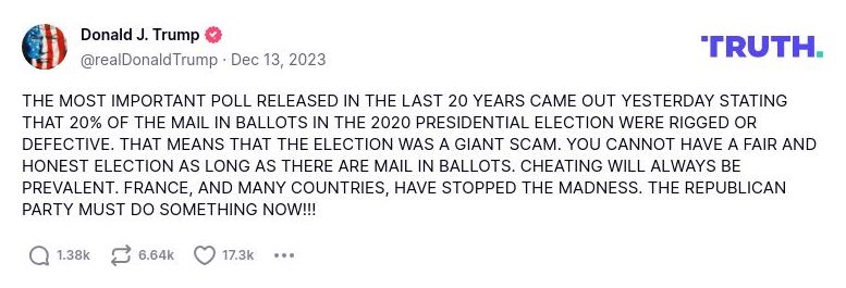 Post image from Donald Trump