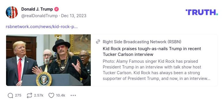 Post image from Donald Trump