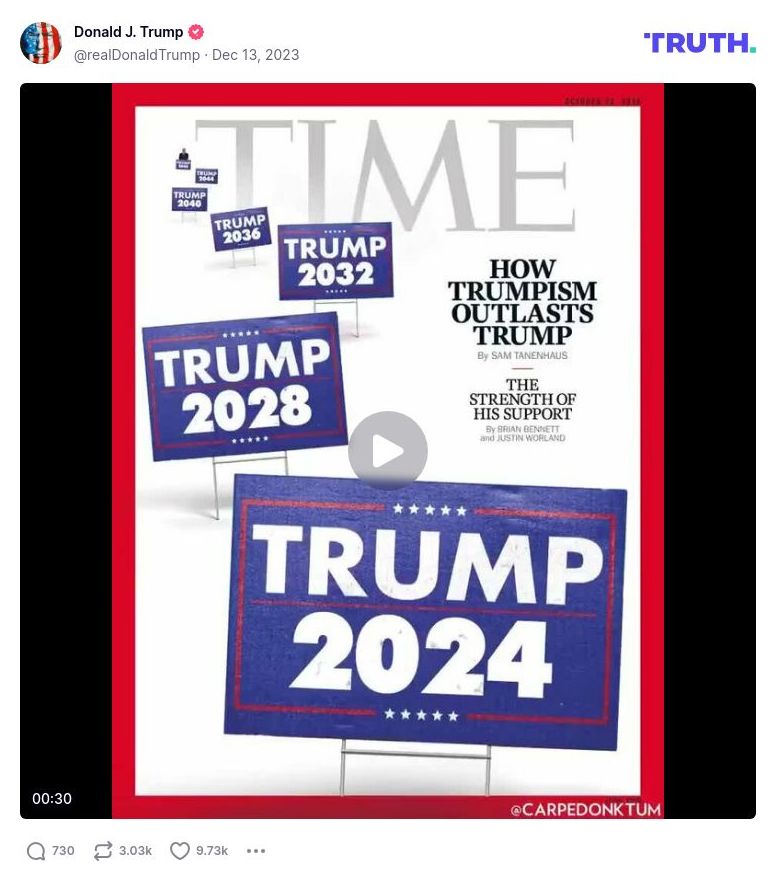 Post image from Donald Trump