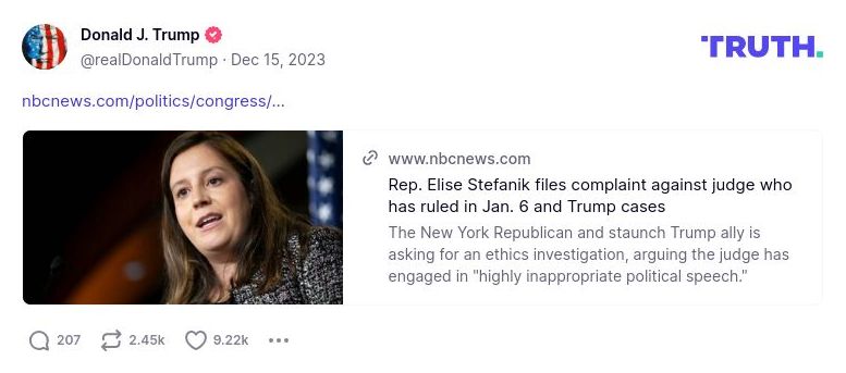 Post image from Donald Trump