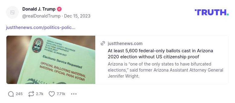 Post image from Donald Trump