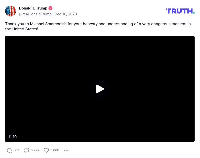 Post image from Donald Trump