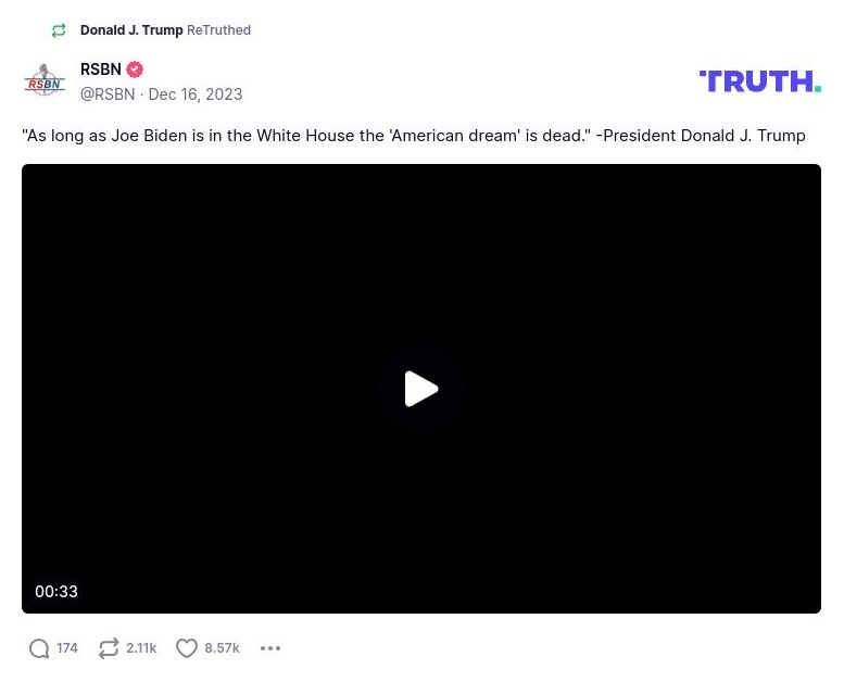 Post image from Donald Trump