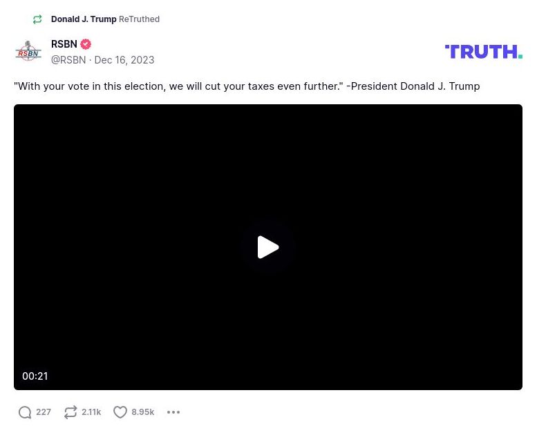 Post image from Donald Trump